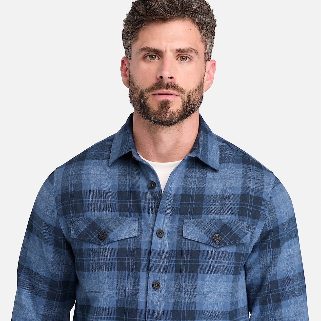 Mens Timberland PRO Double Pocket Flannel Shirt TBL Navy ALT3