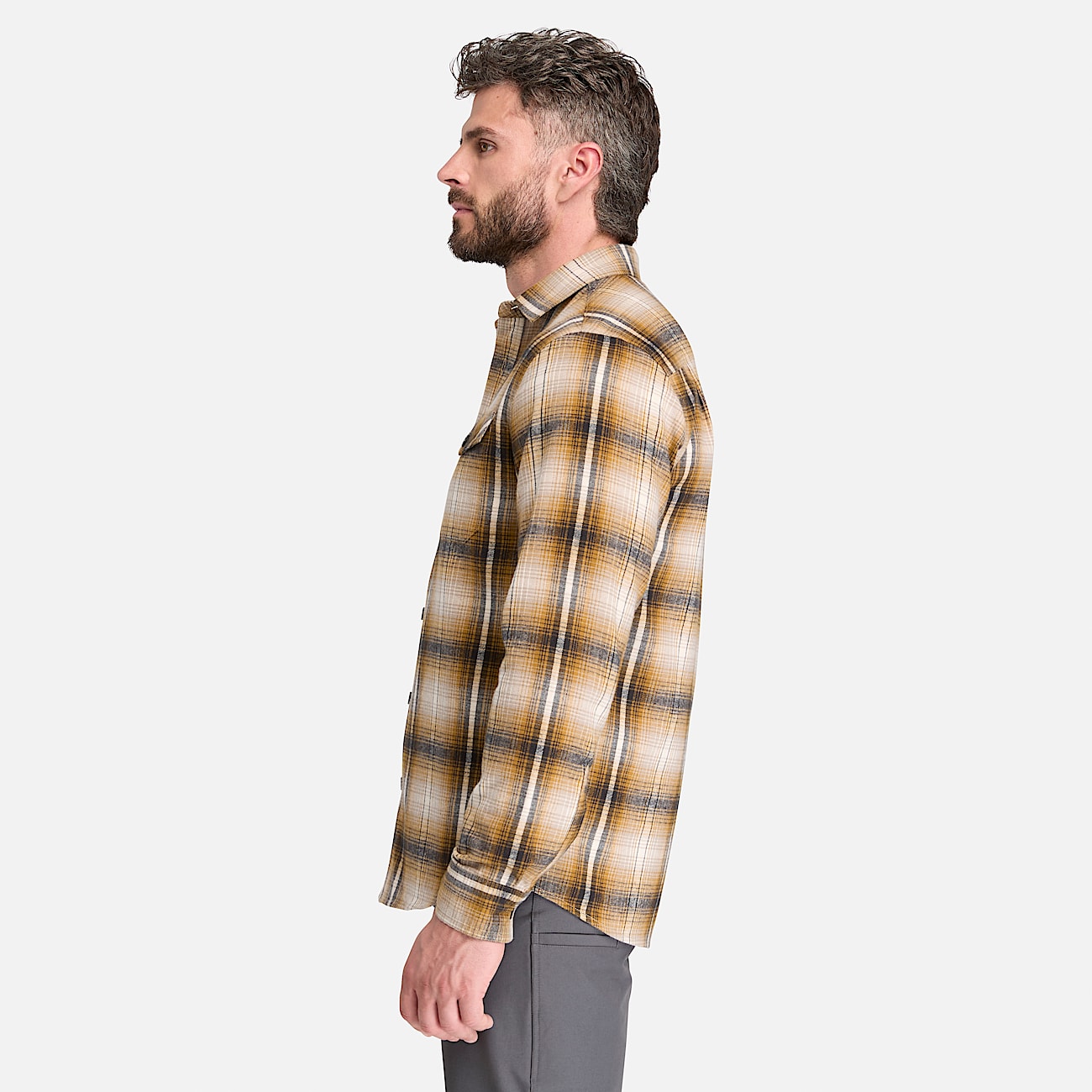 Mens Timberland PRO Double Pocket Flannel Shirt TBL Tan ALT7
