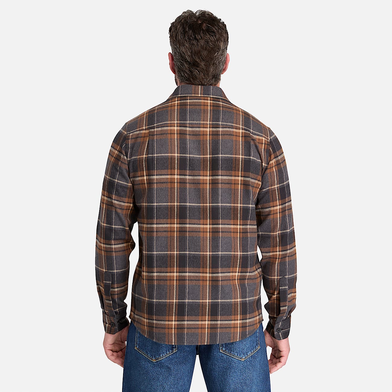 Mens Timberland PRO Double Pocket Flannel Shirt TBL BlackBrown ALT8