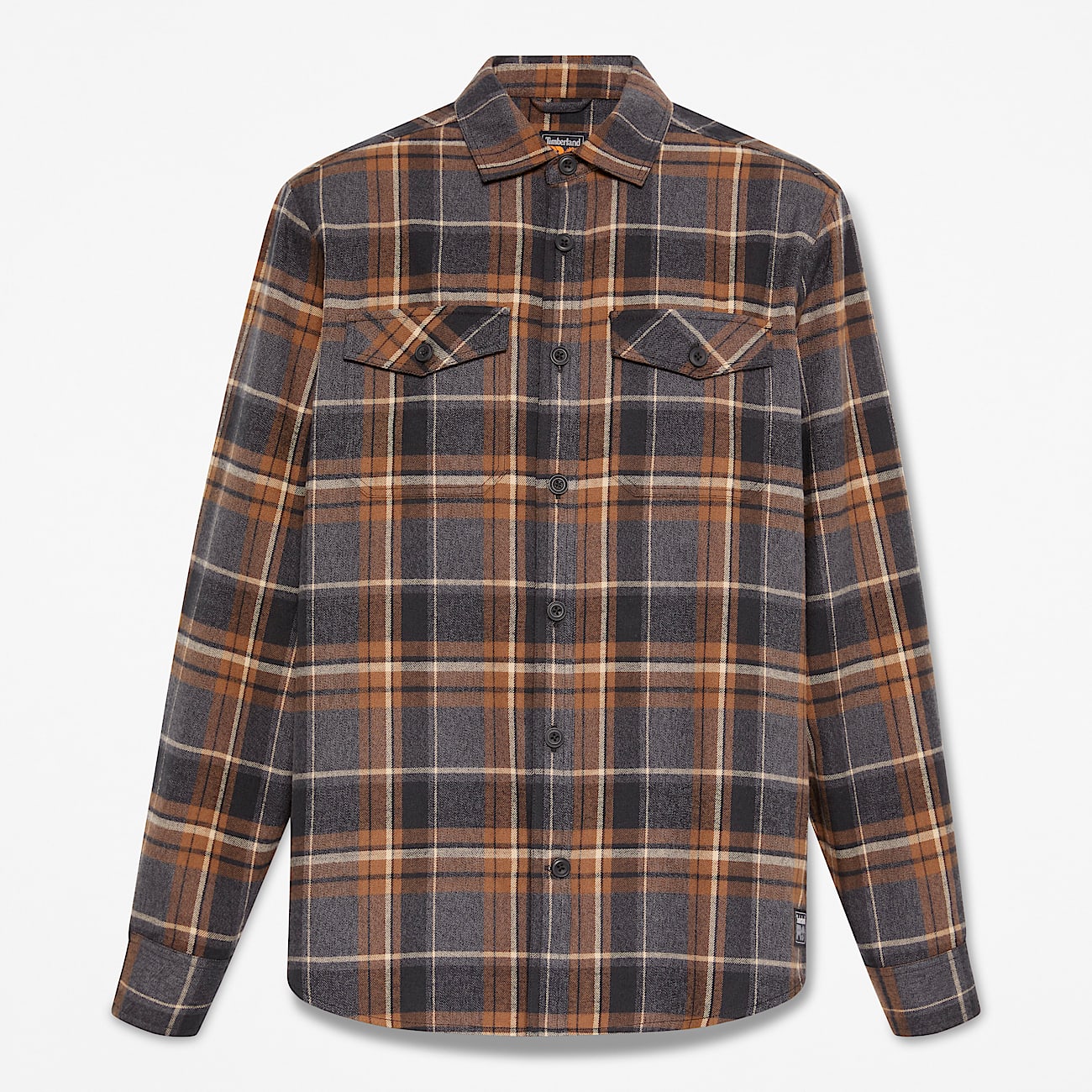 Mens Timberland PRO Double Pocket Flannel Shirt TBL BlackBrown HERO