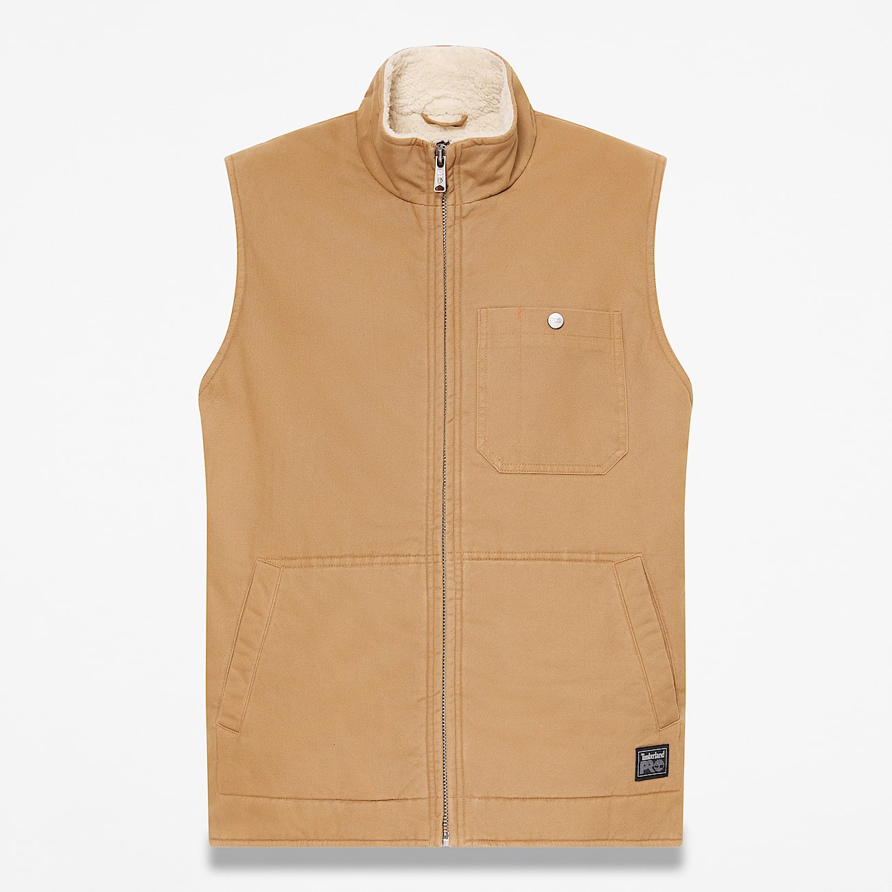 Mens Timberland PRO FleeceLined Twill Vest TBL Dark Wheat HERO