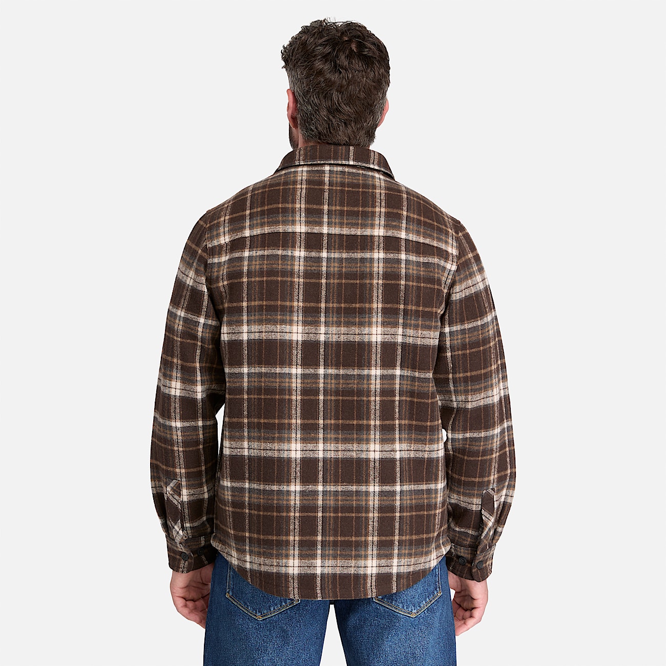 Mens Timberland PRO FleeceBonded Flannel Overshirt TBL Brown ALT8