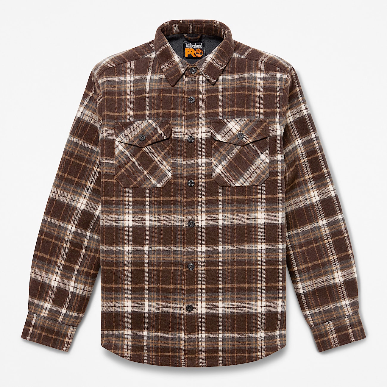 Mens Timberland PRO FleeceBonded Flannel Overshirt TBL Brown HERO