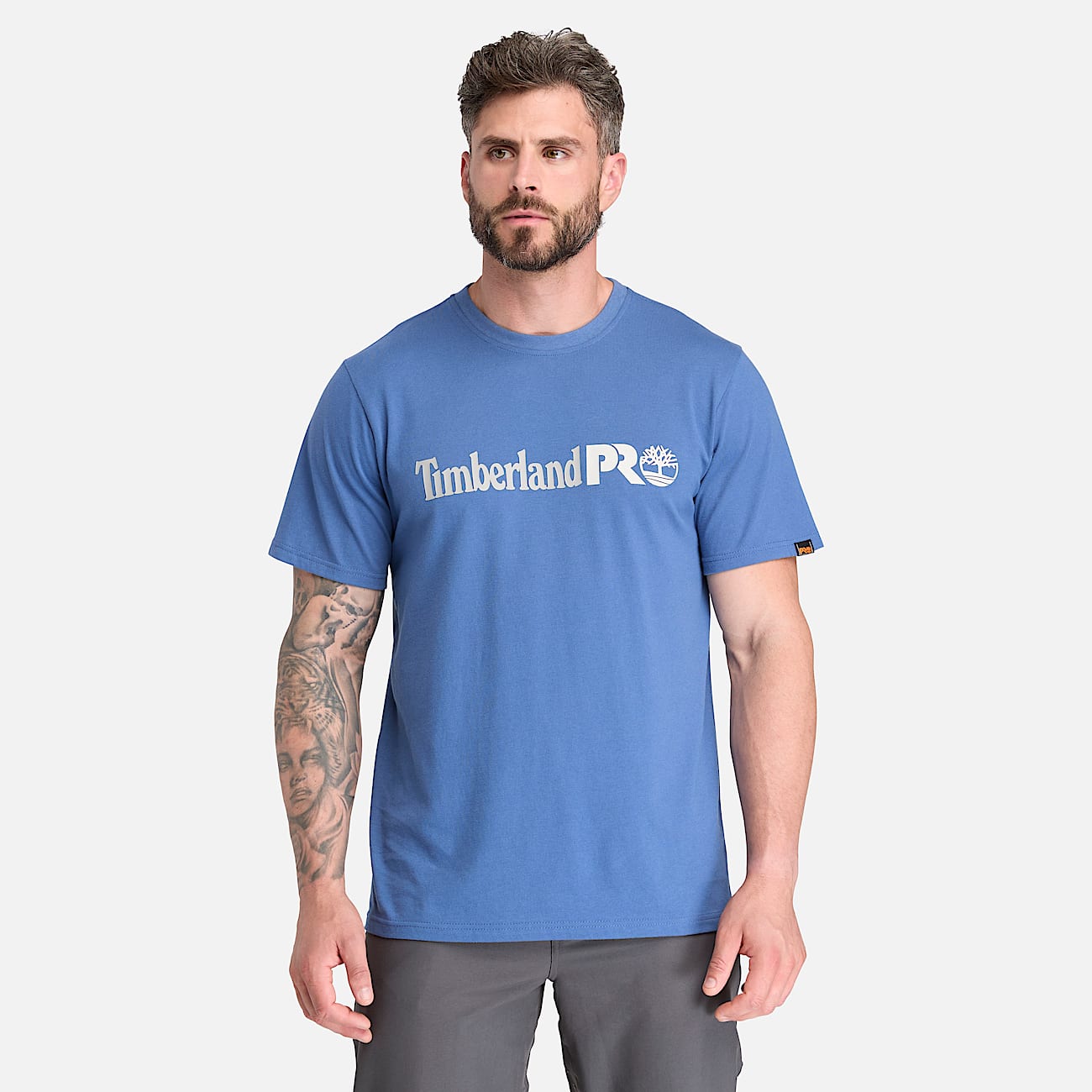 Mens Timberland PRO Logo ShortSleeve TShirt TBL True Navy ALT1