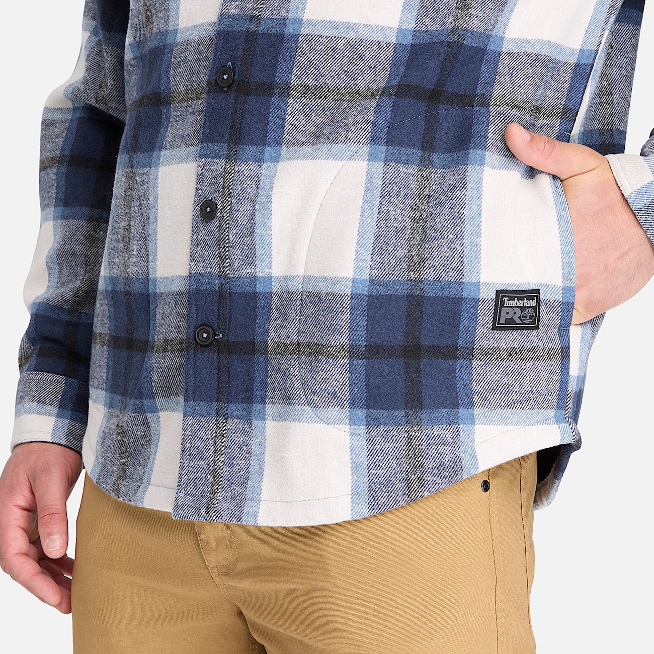 Mens Timberland PRO FleeceBonded Flannel Overshirt TBL Blue ALT3
