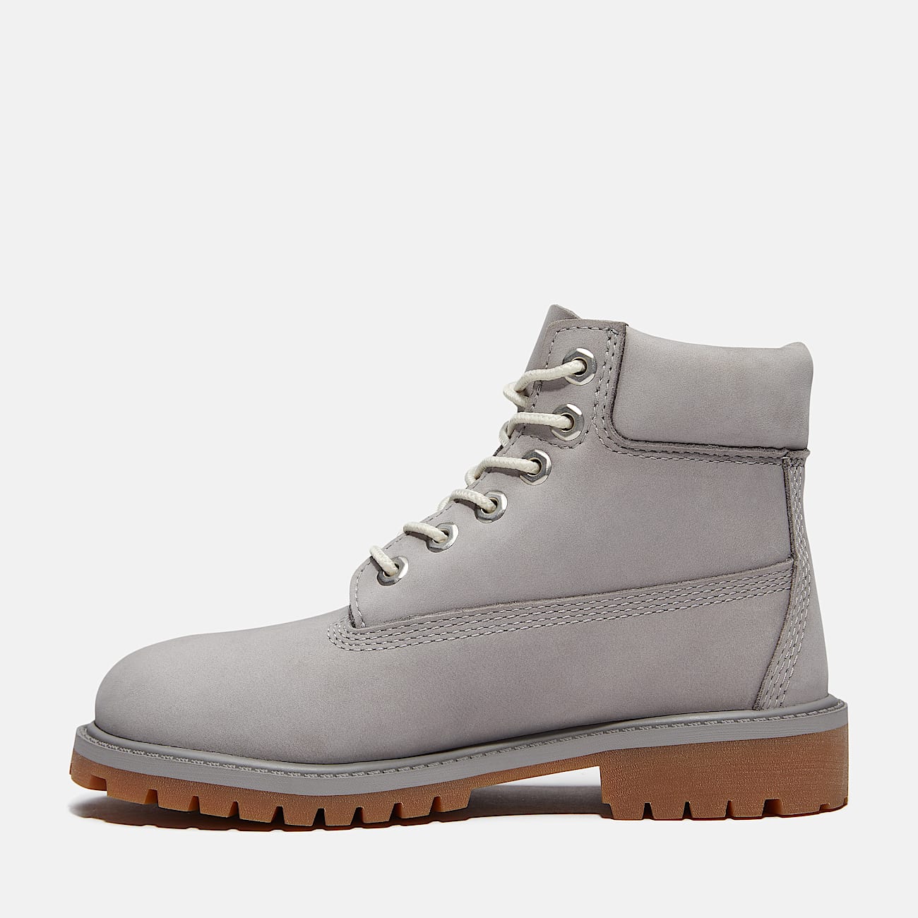 Youth Timberland Premium 6Inch Waterproof Boot TBL Medium Grey Nubuck ALT6
