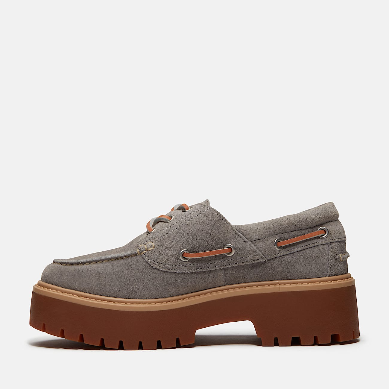 Womens Stone Street Platform Boat Shoe TBL Medium Grey Suede ALT6
