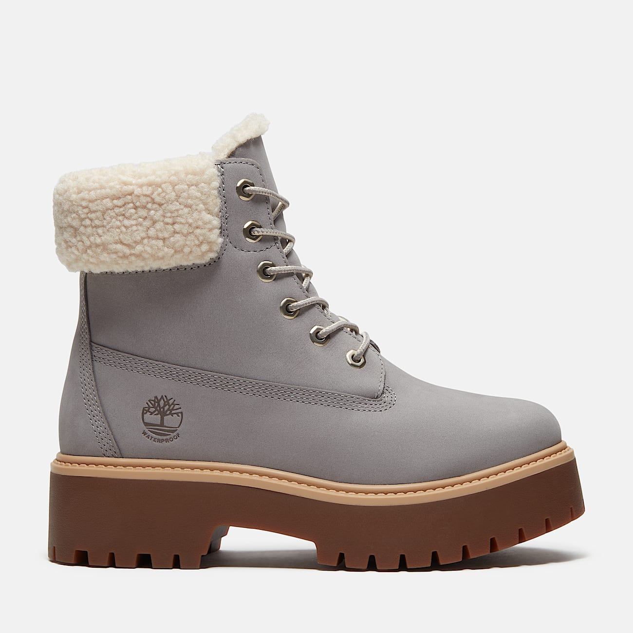 Womens Stone Street Platform WarmLined Waterproof Boot TBL Medium Grey Nubuck HERO