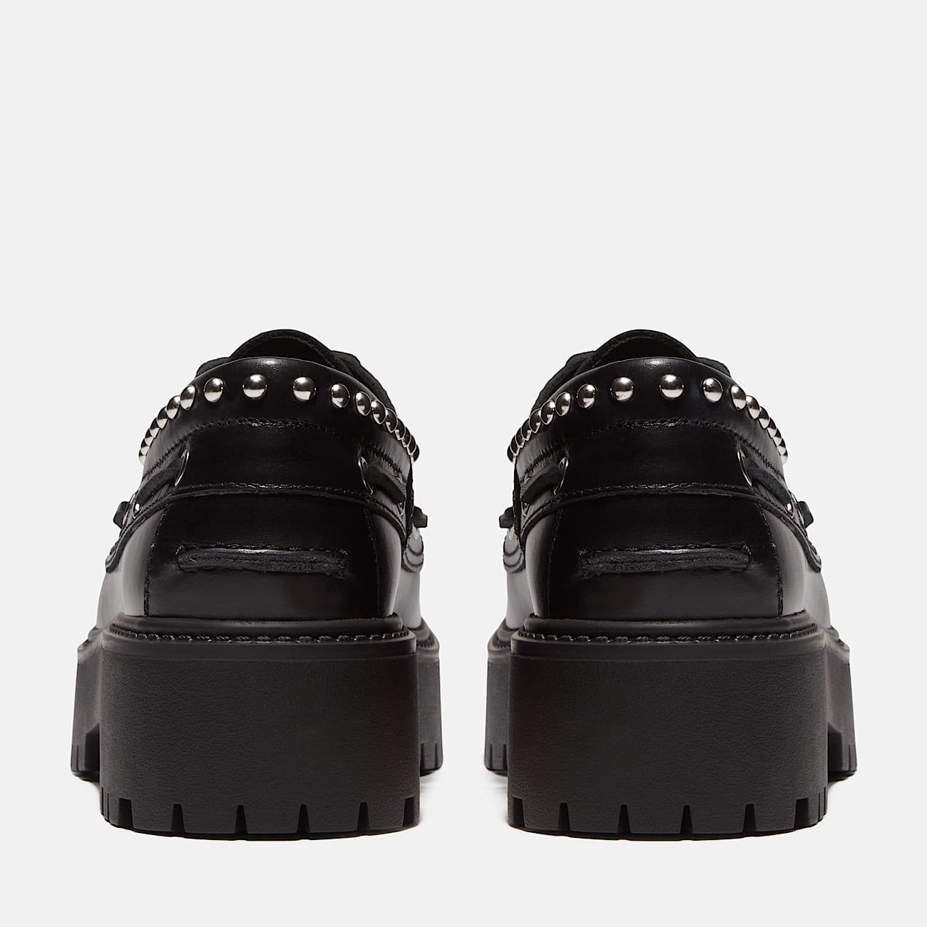Womens Stone Street Platform Boat Shoe TBL Black FullGrain ALT5