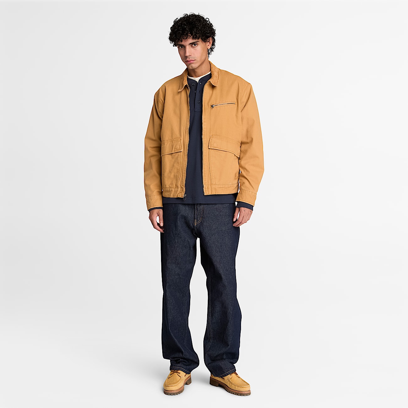Polo de manga larga Wharf River Waffle para Hombre TBL Zafiro oscuro ALT2