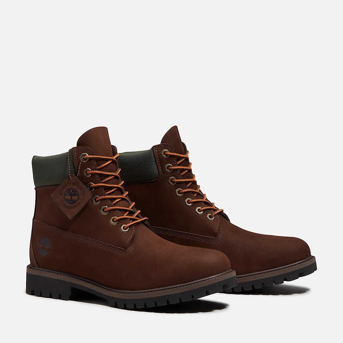Mens Timberland Heritage 6Inch Waterproof Boot TBL Dark Brown NubuckGold ALT4