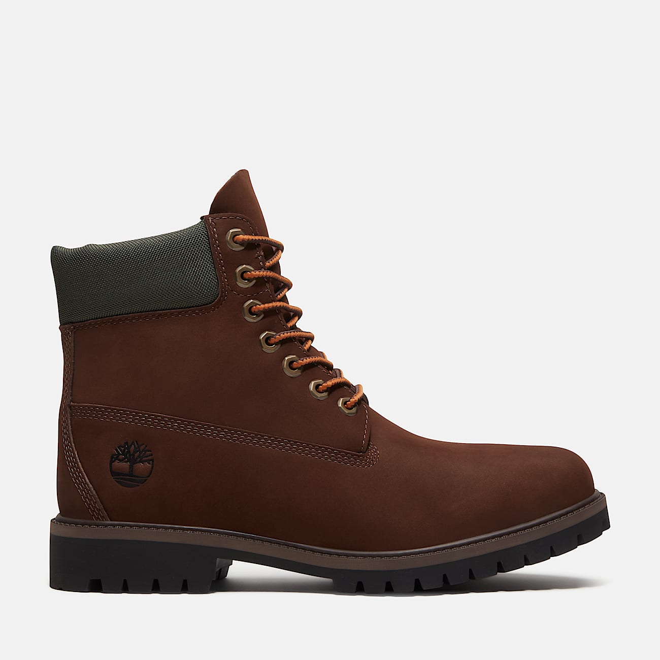 Mens Timberland Heritage 6Inch Waterproof Boot TBL Dark Brown NubuckGold HERO