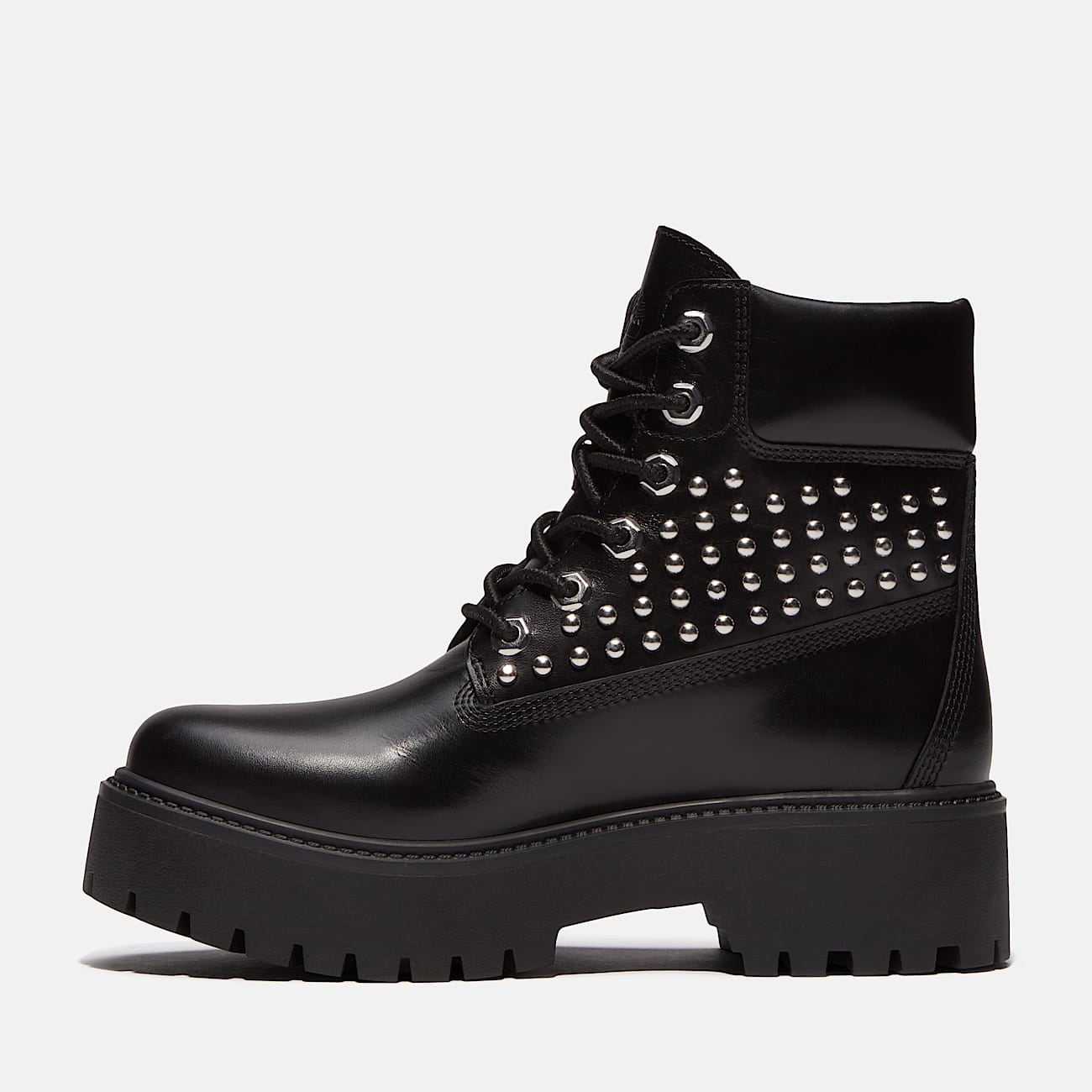 Womens Stone Street Platform 6Inch Boot TBL Black FullGrain With Studs ALT6