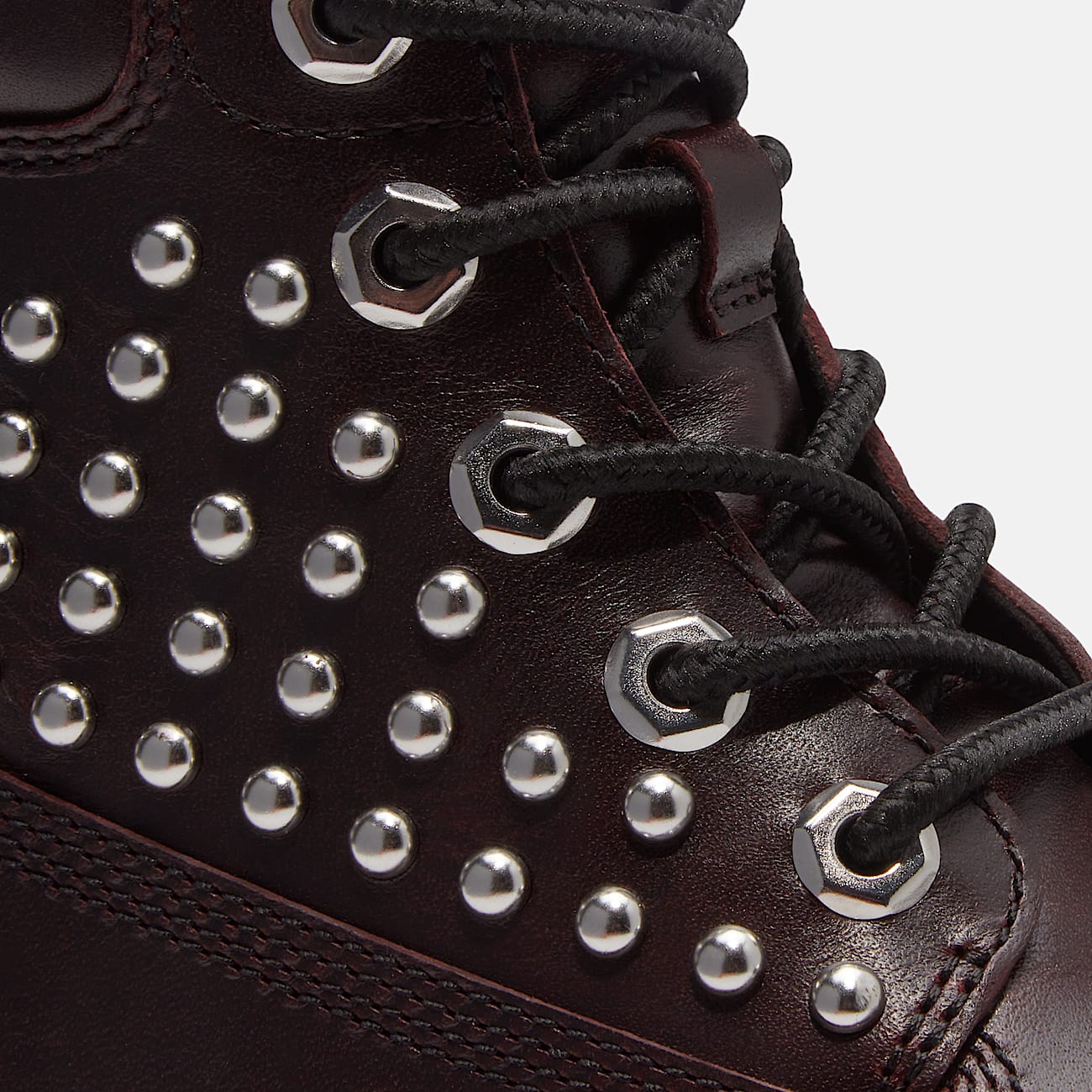 Womens Stone Street Platform 6Inch Boot TBL Burgundy FullGrain With Studs ALT7