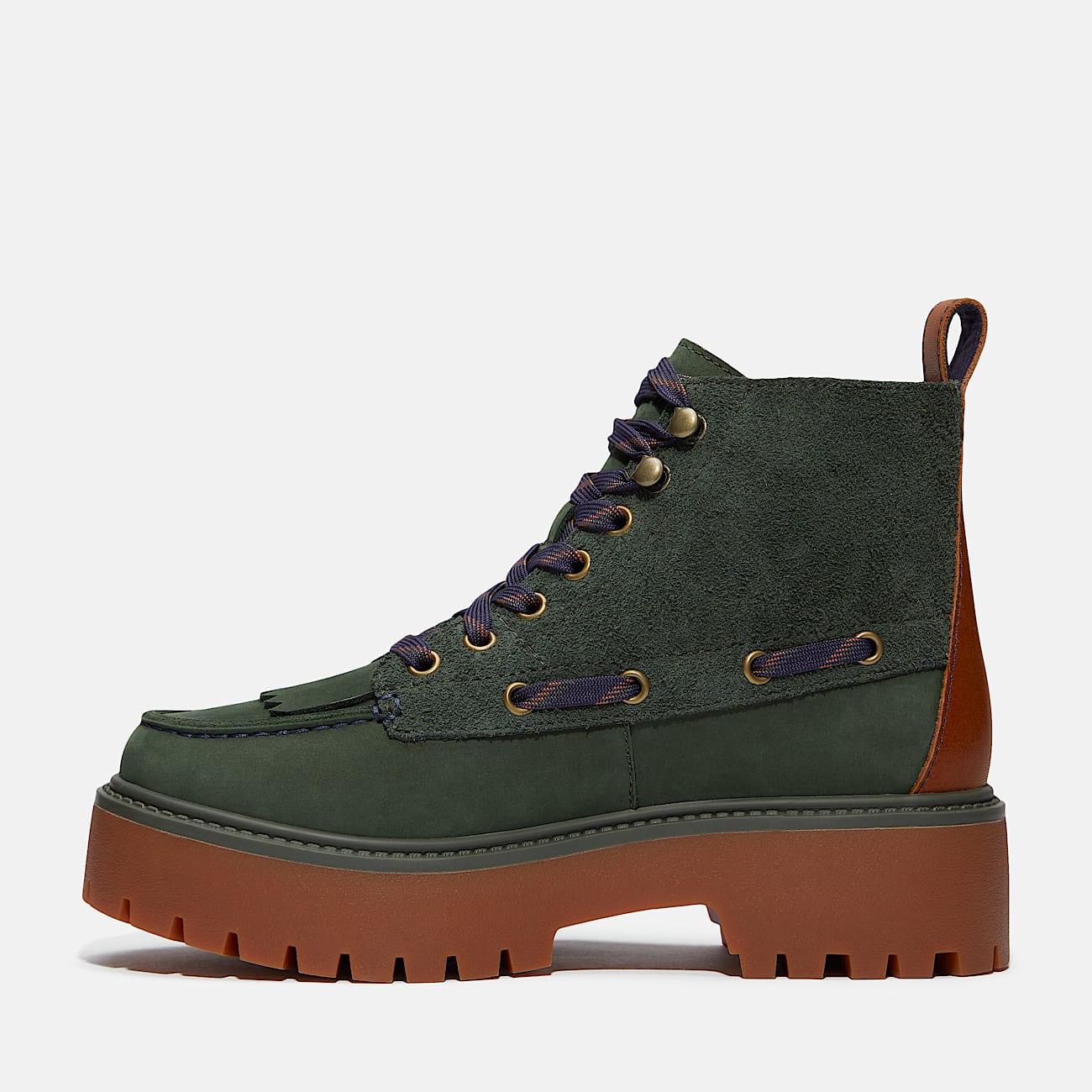 Womens Stone Street Platform Kiltie Boot TBL Dark Green NubuckDark Green ALT6