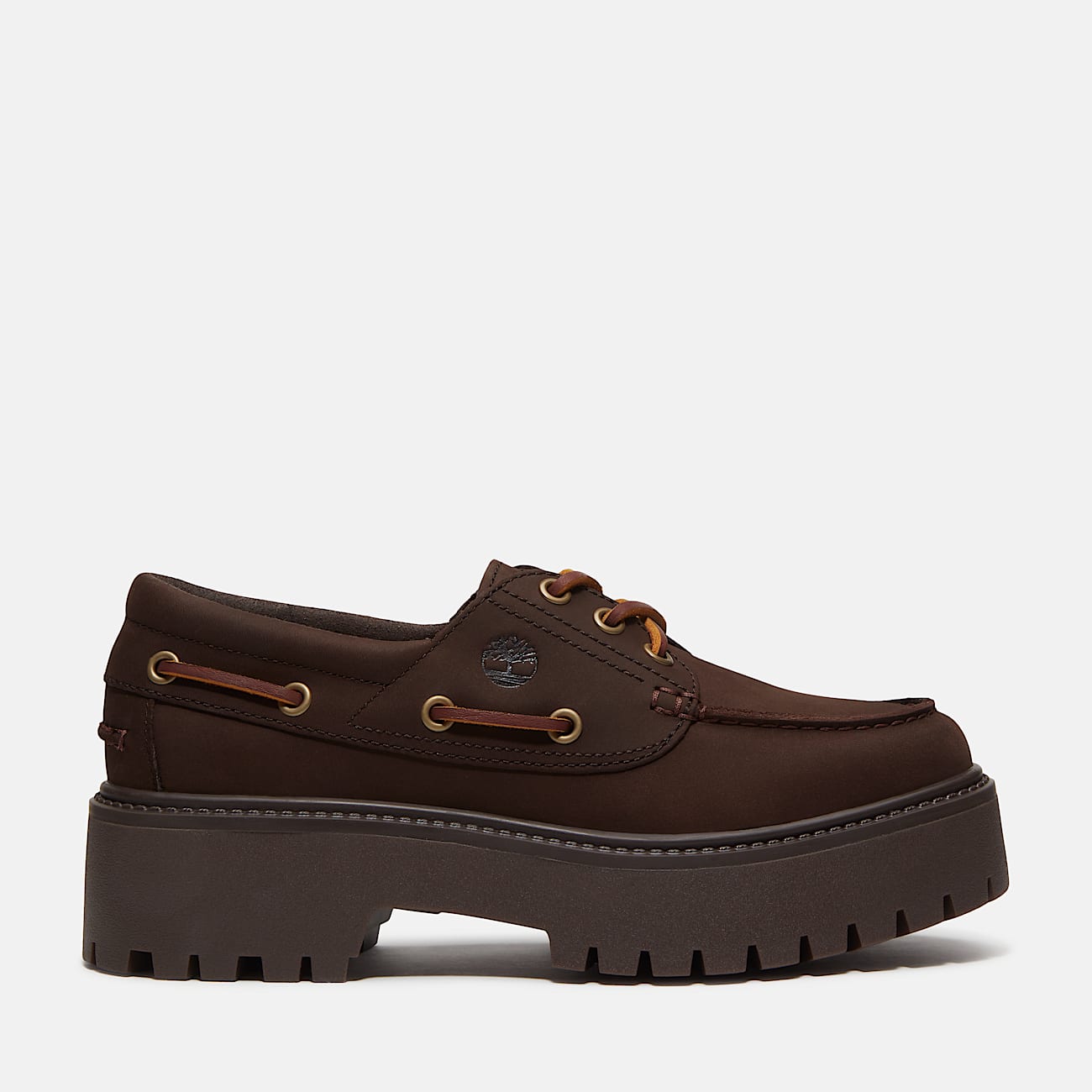 Womens Stone Street Platform Boat Shoe TBL Dark Brown Nubuck HERO