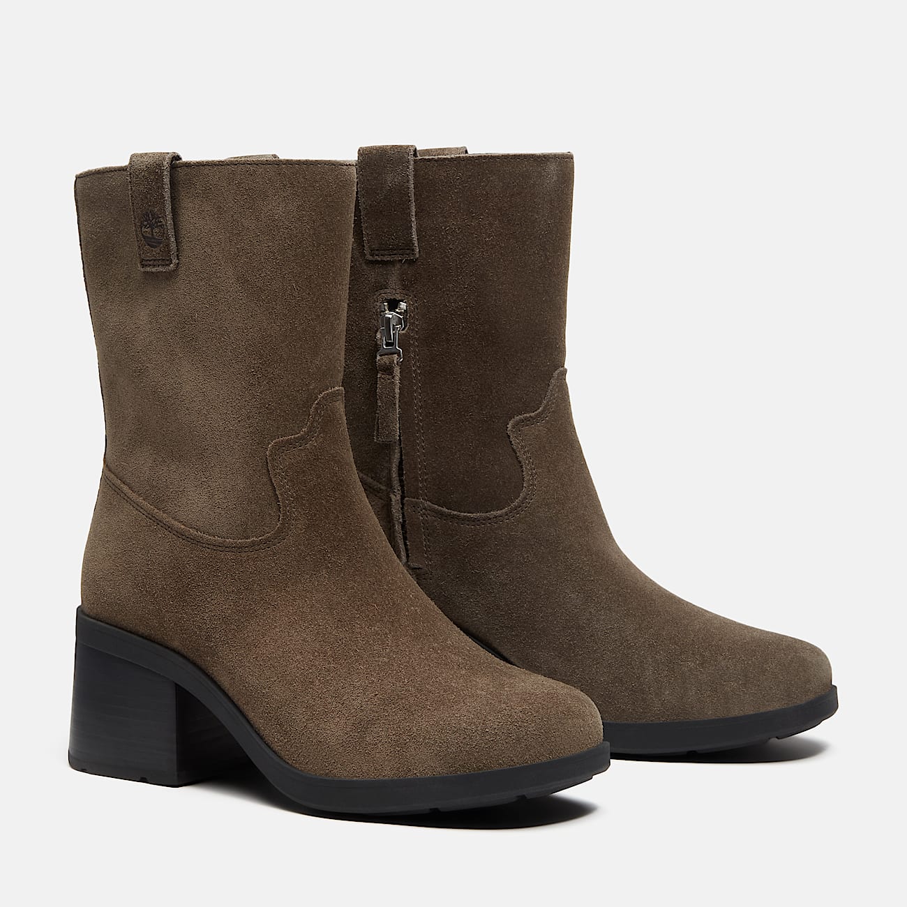 Botas Bellevaux con cierre lateral para Mujer TBL Gamuza marrn oscuro ALT4