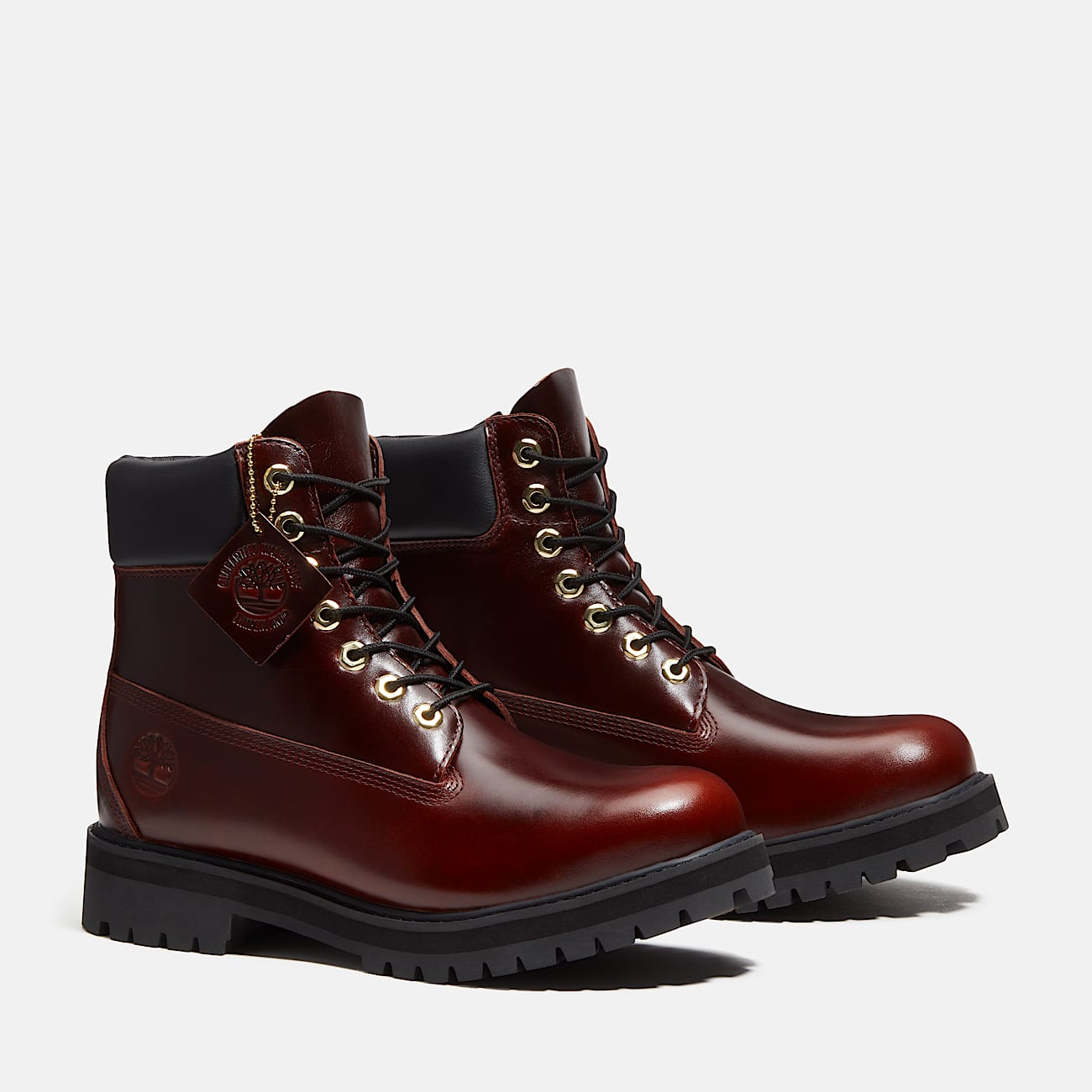 Botas Timberland Heritage de 6 pulgadas impermeables para Hombre TBL Piel de grano completo color burdeos ALT4