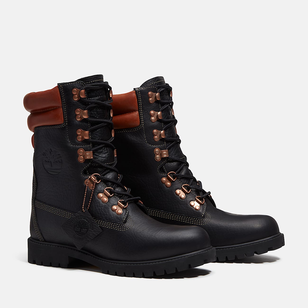 Mens Timberland Heritage Waterproof Super Boot TBL Black FullGrainRust ALT4