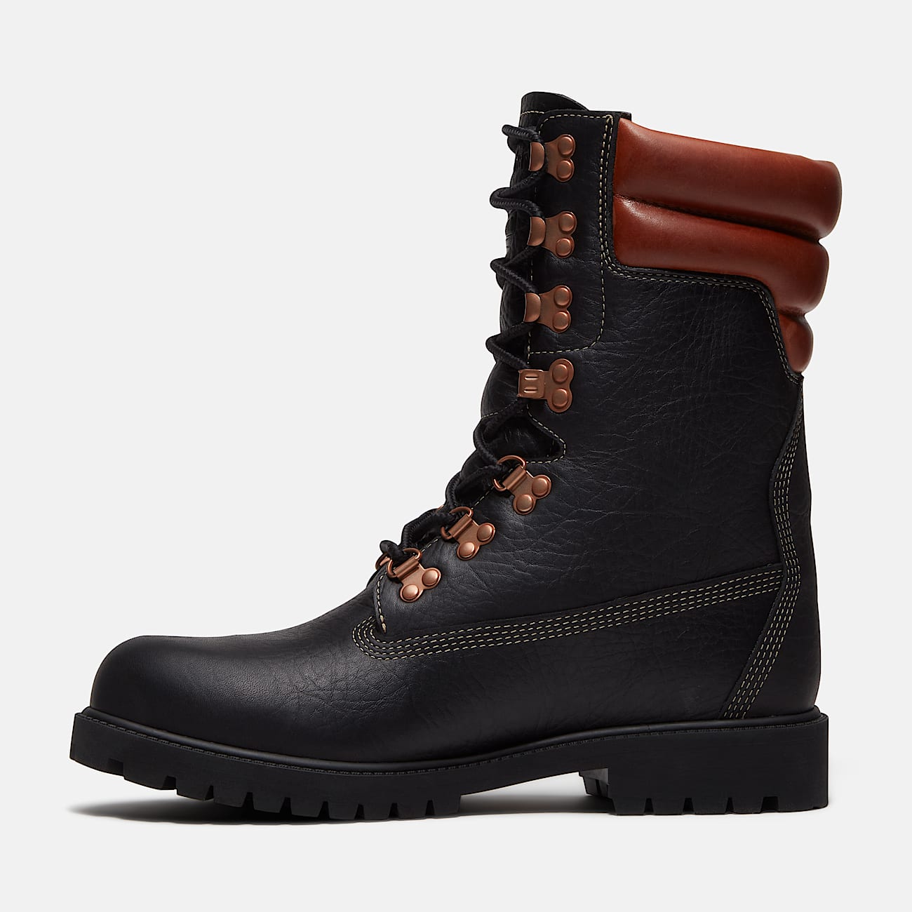 Mens Timberland Heritage Waterproof Super Boot TBL Black FullGrainRust ALT6