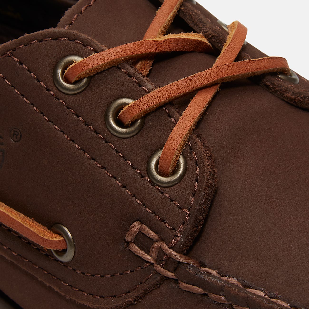 Womens Timberland Authentic 3Eye Boat Shoe TBL Dark Brown Nubuck ALT7