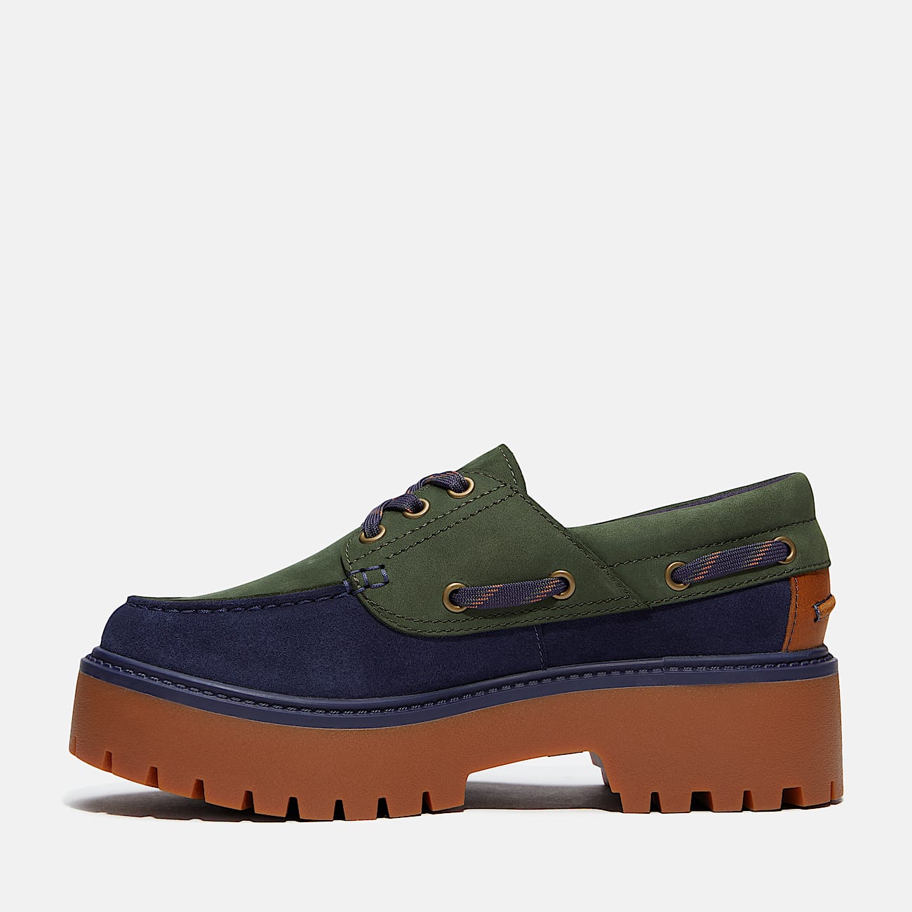 Womens Stone Street Platform Boat Shoe TBL Dark Green NubuckDark Blue ALT6