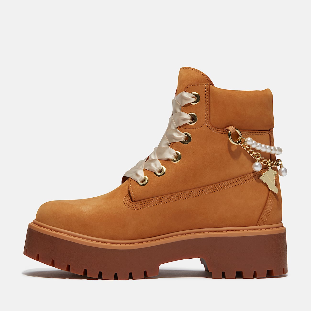 Womens Stone Street Platform 6Inch Waterproof Boot TBL Wheat Nubuck With Charms ALT6