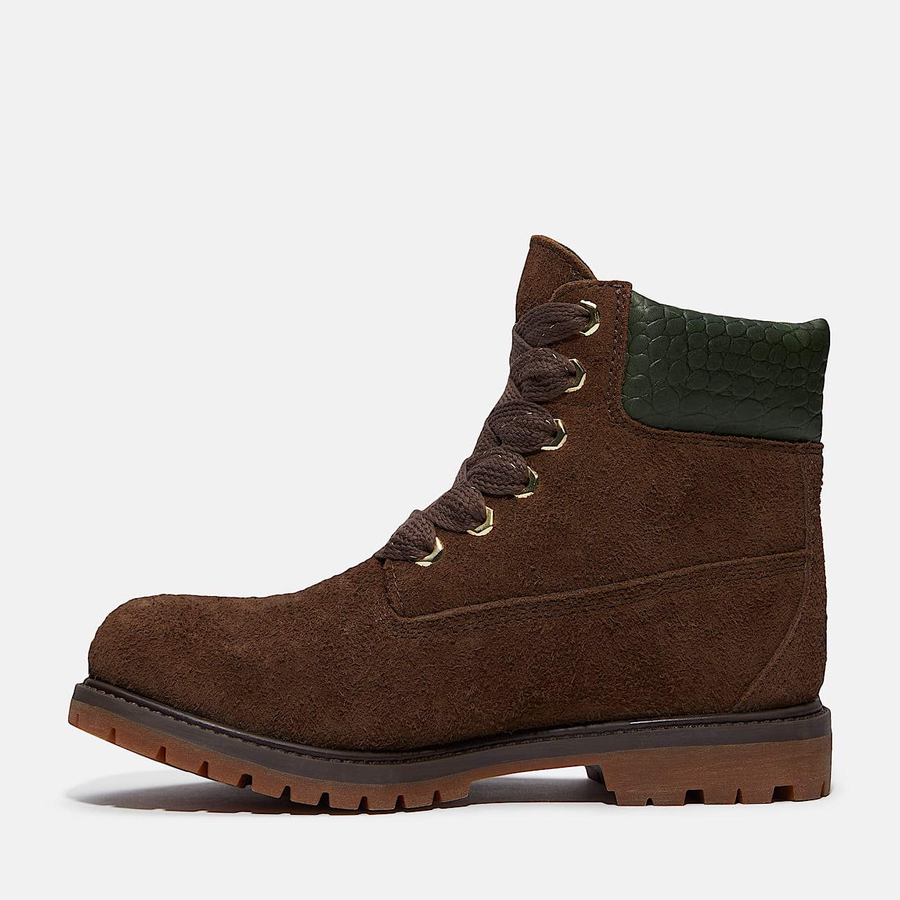Womens Timberland Premium 6Inch Waterproof Boot TBL Dark Brown SuedeDark Green ALT6