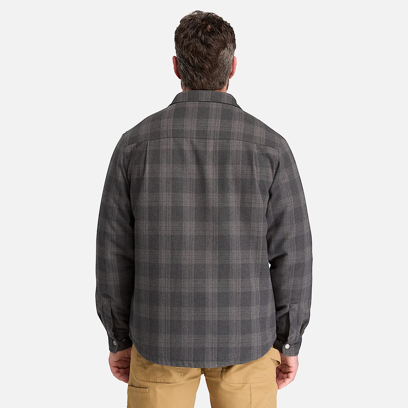 Mens Timberland PRO FleeceLined Yukon Flannel Shirt Jacket TBL BlackCharcoal Grey Heather ALT8