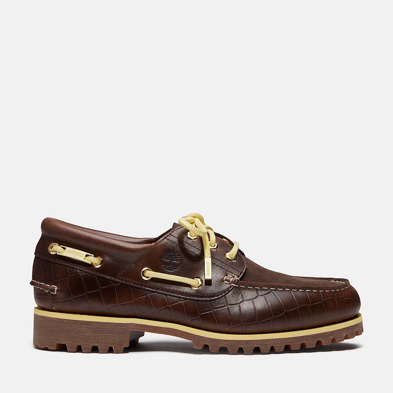 Timberland x Jacquemus Authentic Boat Shoe TBL Dark Brown Croc Embossed HERO