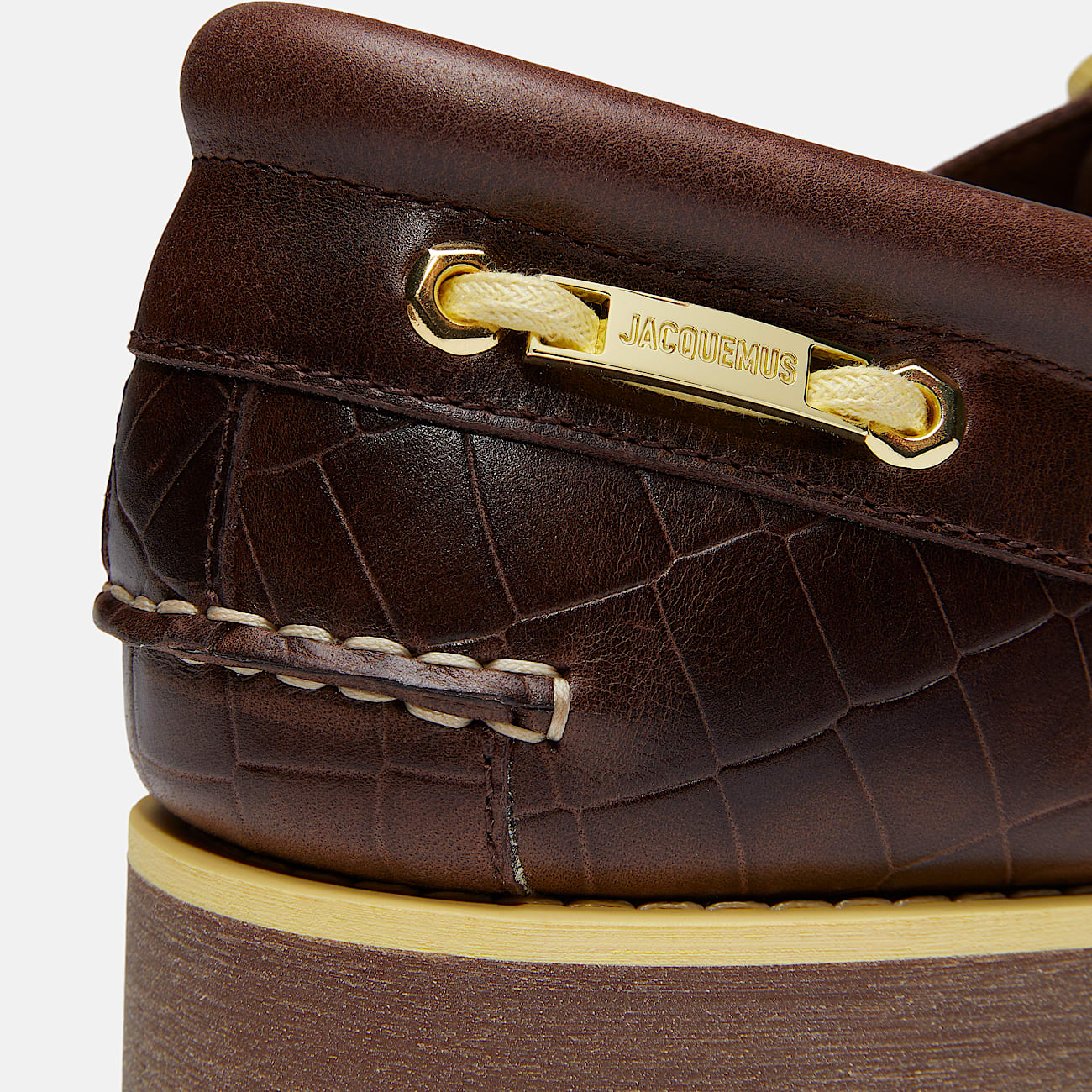 Timberland x Jacquemus Authentic Boat Shoe TBL Dark Brown Croc Embossed ALT7