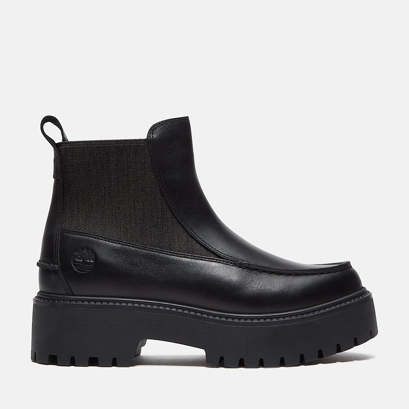 Botas Chelsea con plataforma Stone Street para Mujer TBL Piel de grano entero negro HERO