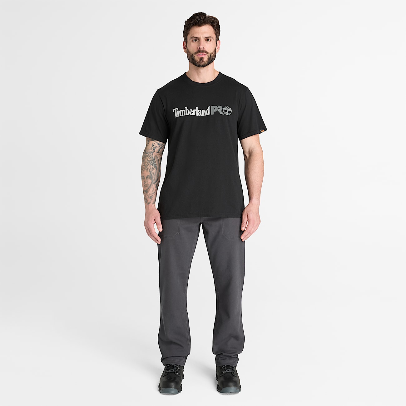Mens Timberland PRO Logo ShortSleeve TShirt TBL Jet Black ALT2