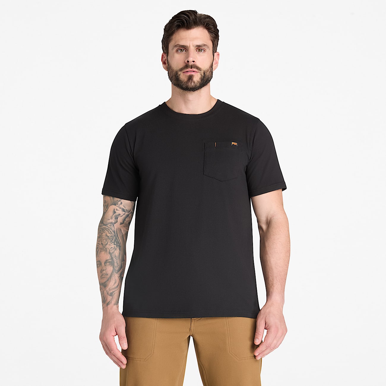 Mens Timberland PRO ShortSleeve Pocket TShirt TBL Jet Black ALT1