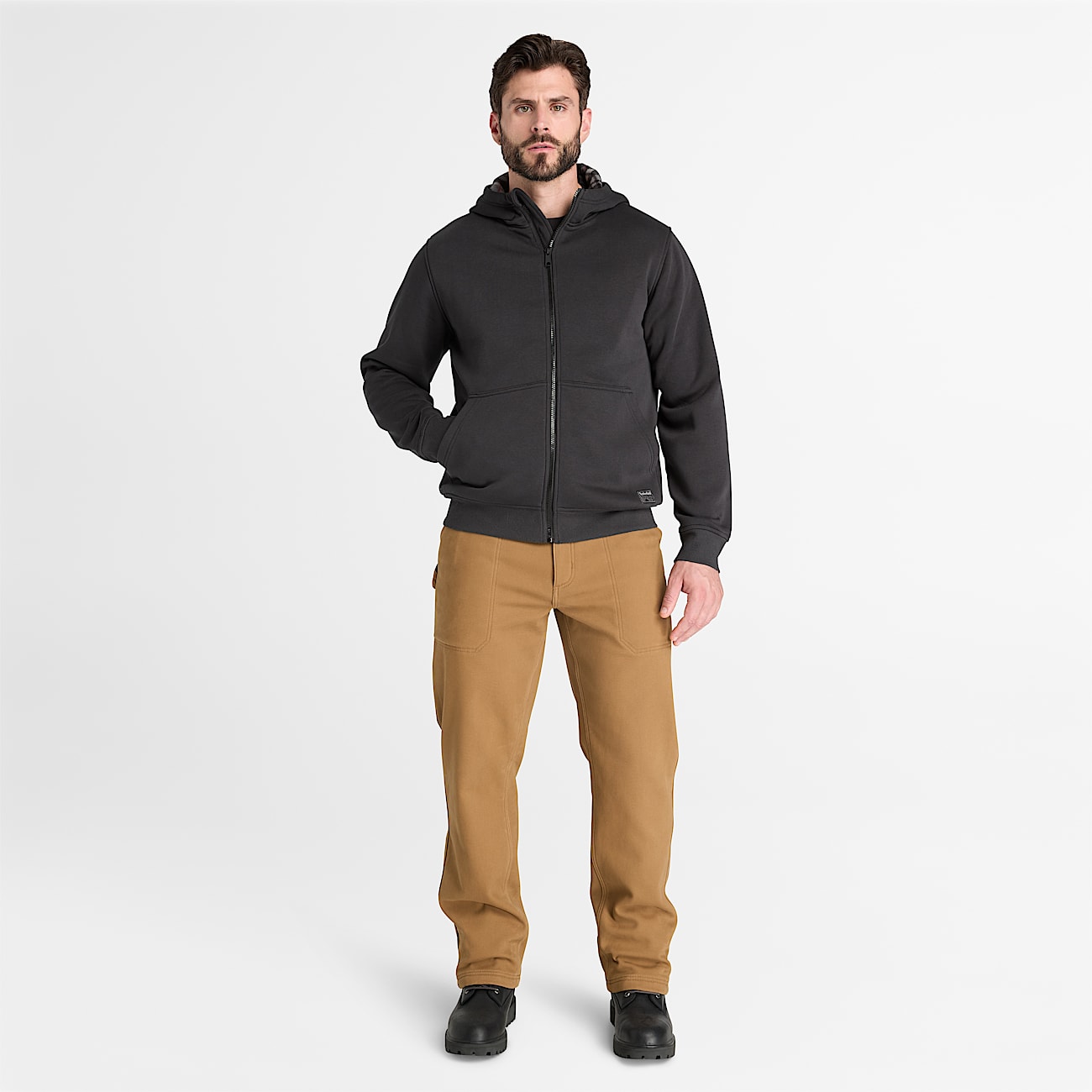 Mens Timberland PRO FleeceLined Hoodie TBL Jet Black ALT2