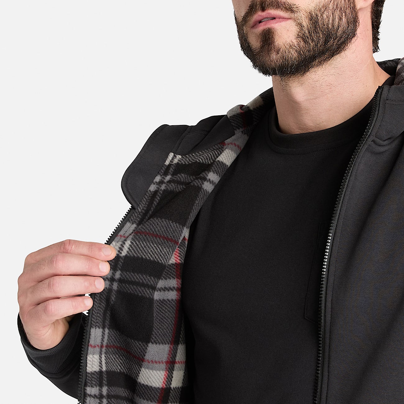 Mens Timberland PRO FleeceLined Hoodie TBL Jet Black ALT3