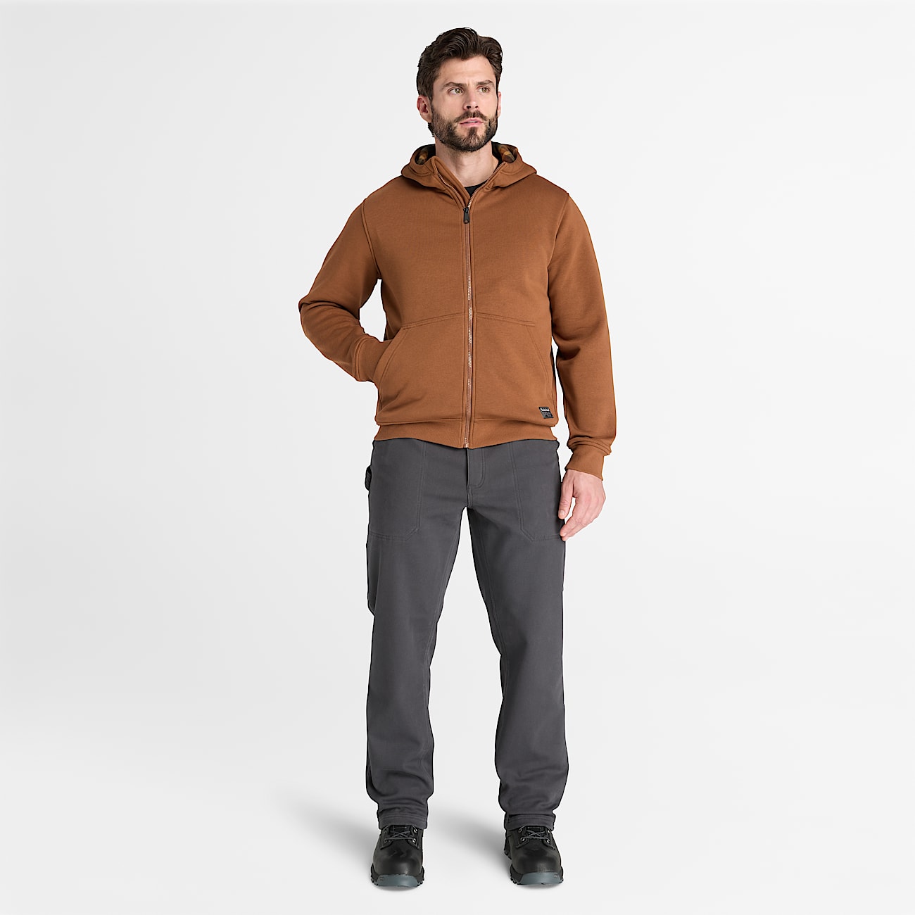 Mens Timberland PRO FleeceLined Hoodie TBL Dark Wheat ALT2