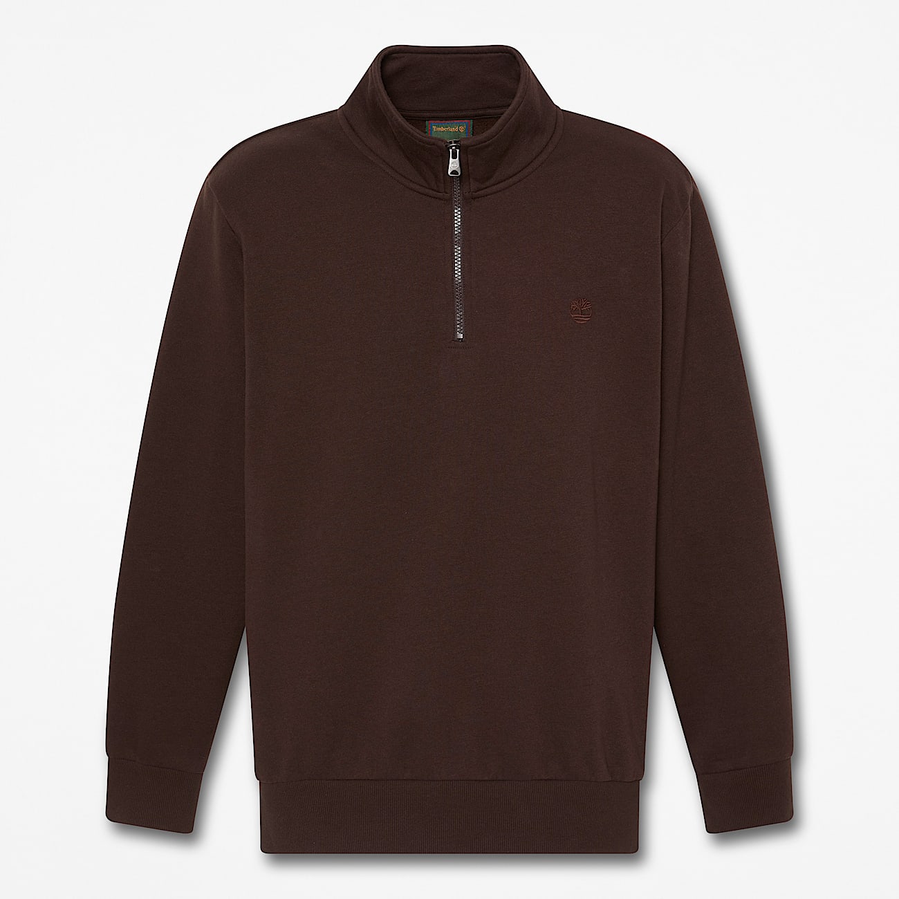 Mens Oyster River QuarterZip Sweatshirt TBL Dark Brown HERO