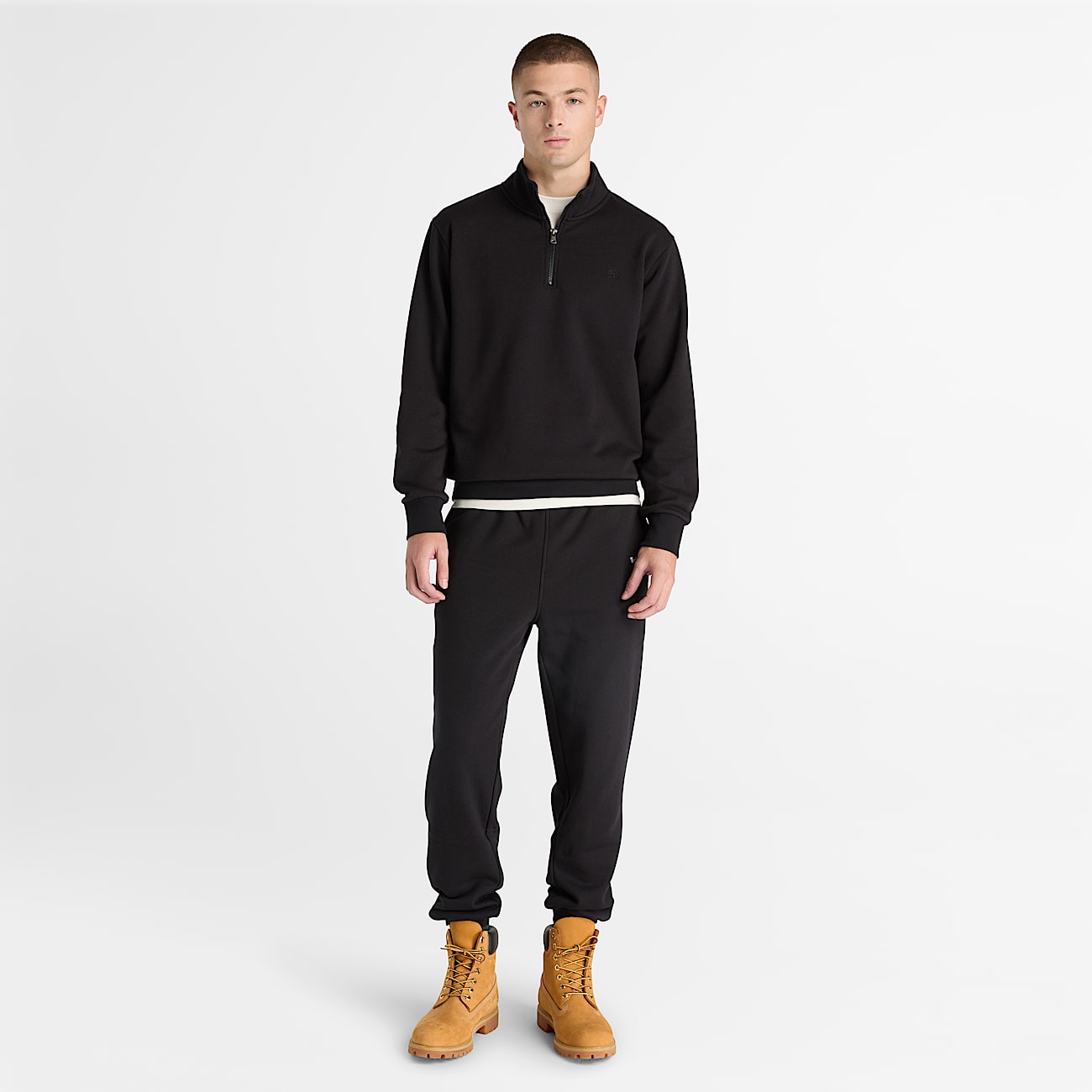 Sudadera con cierre de un cuarto Oyster River para Hombre TBL Negro ALT2