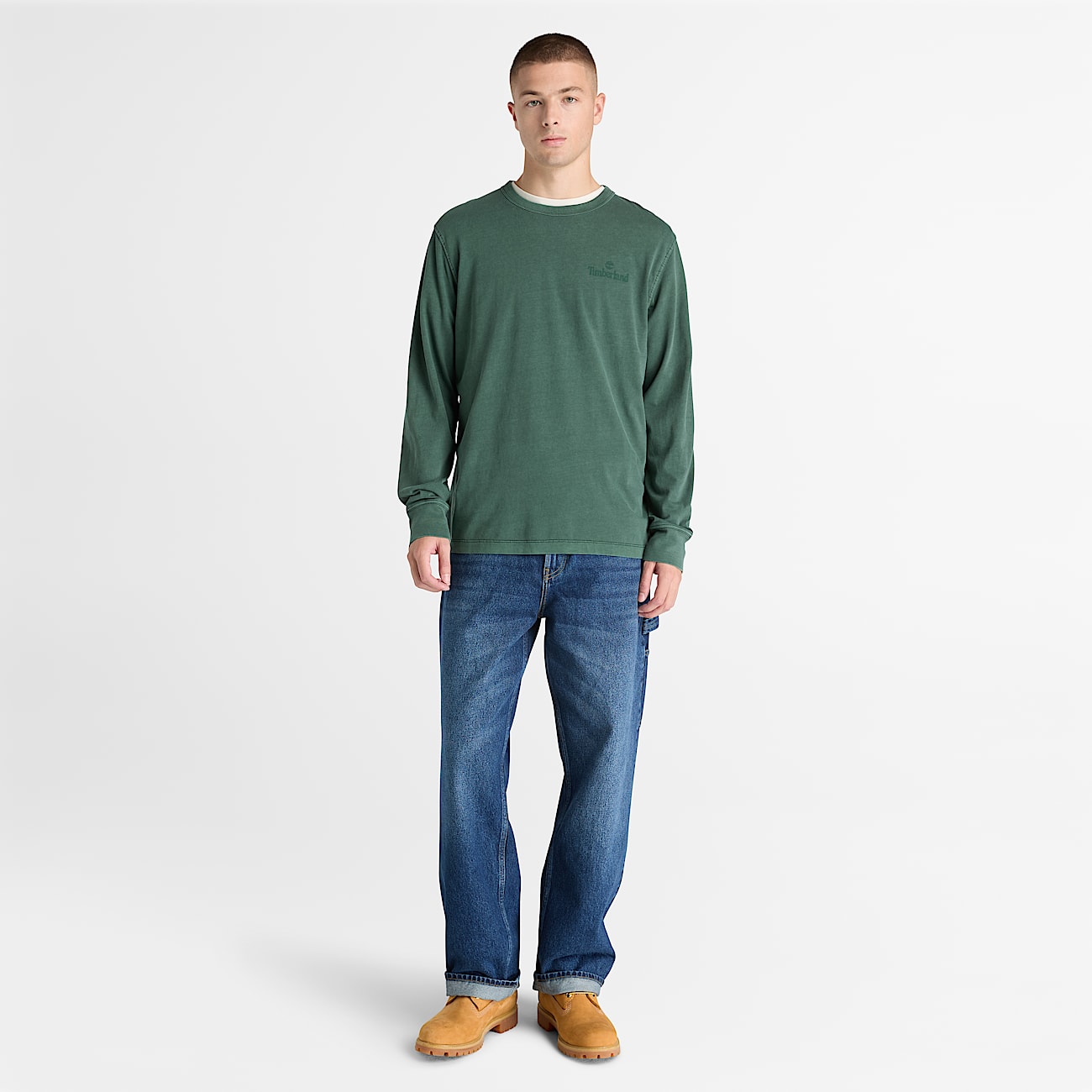 Haut  manches longues teint en pice South Cabot pour hommes TBL Dlav sarcelle fonce ALT2