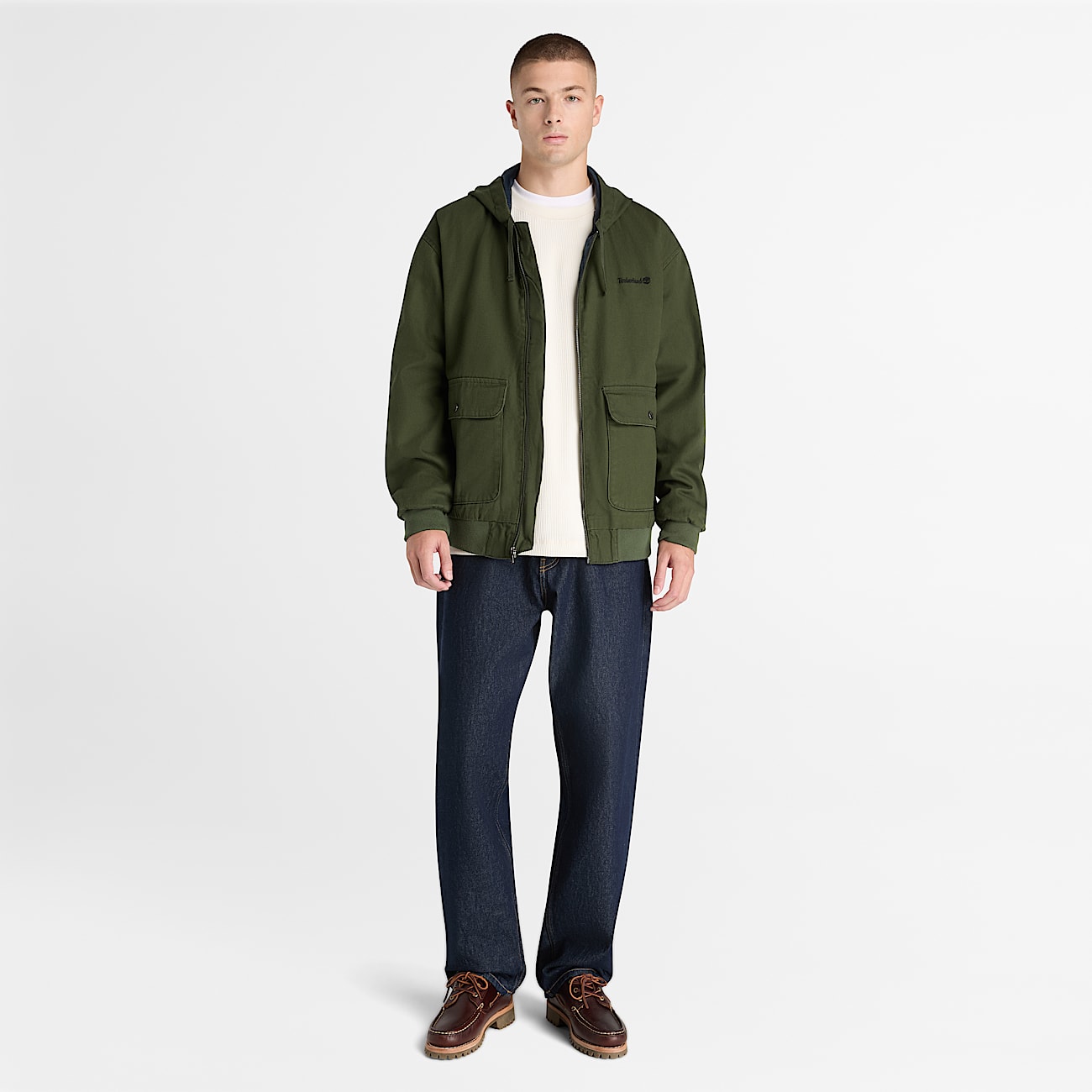 Mens Insulated Canvas Bomber TBL Dark Green ALT2