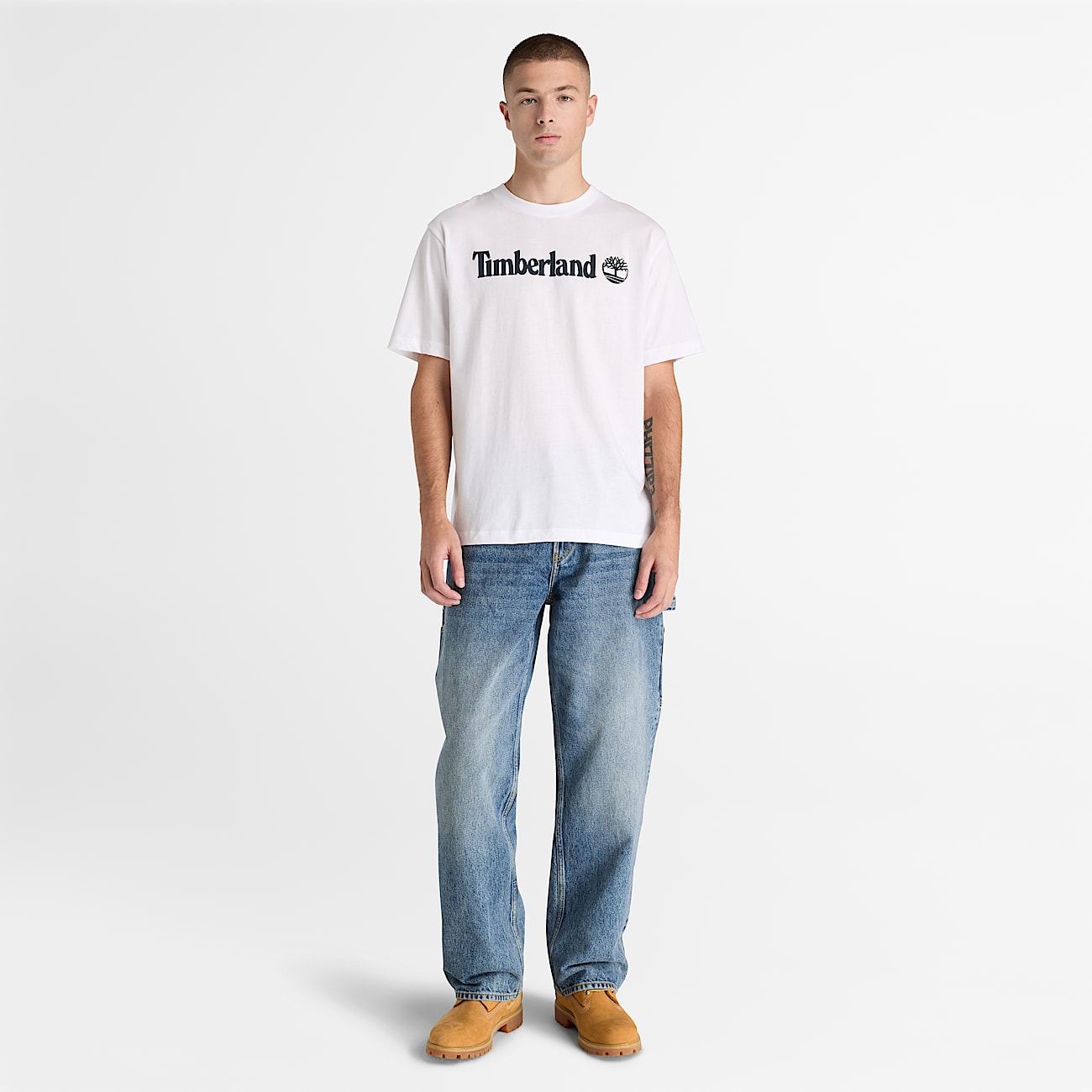 Mens Northwood Linear Logo ShortSleeve TShirt TBL White ALT2