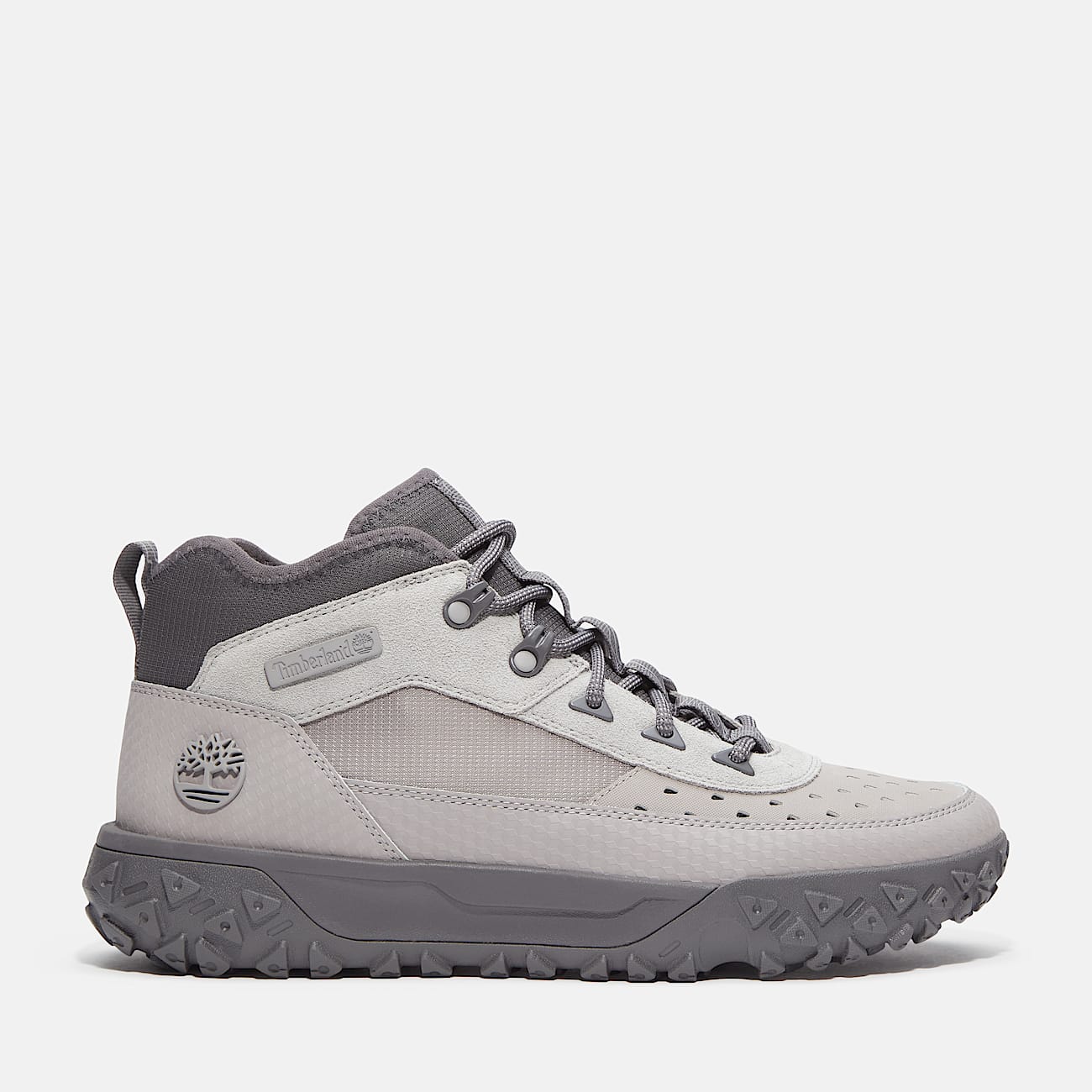 Mens GreenStride Motion 6 Mid Sneaker TBL Grey Helcor Leather HERO