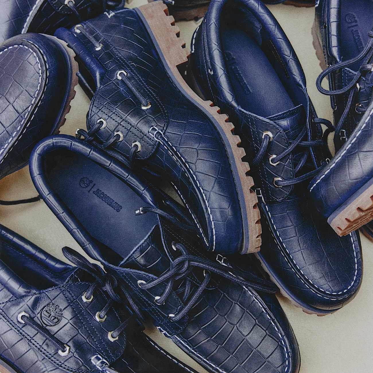 Timberland x Jacquemus Authentic Boat Shoe TBL Navy Croc Embossed ALTA