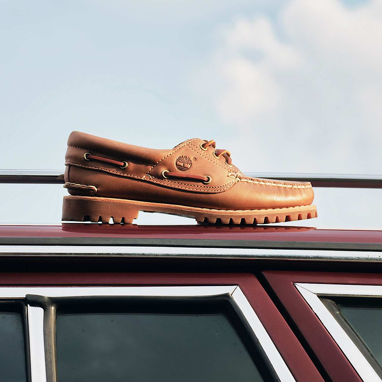 Zapatos nuticos Timberland Authentic 3Eye Lug Handsewn para Hombre TBL Piel de grano completo marrn medioMarrn medio ALTB