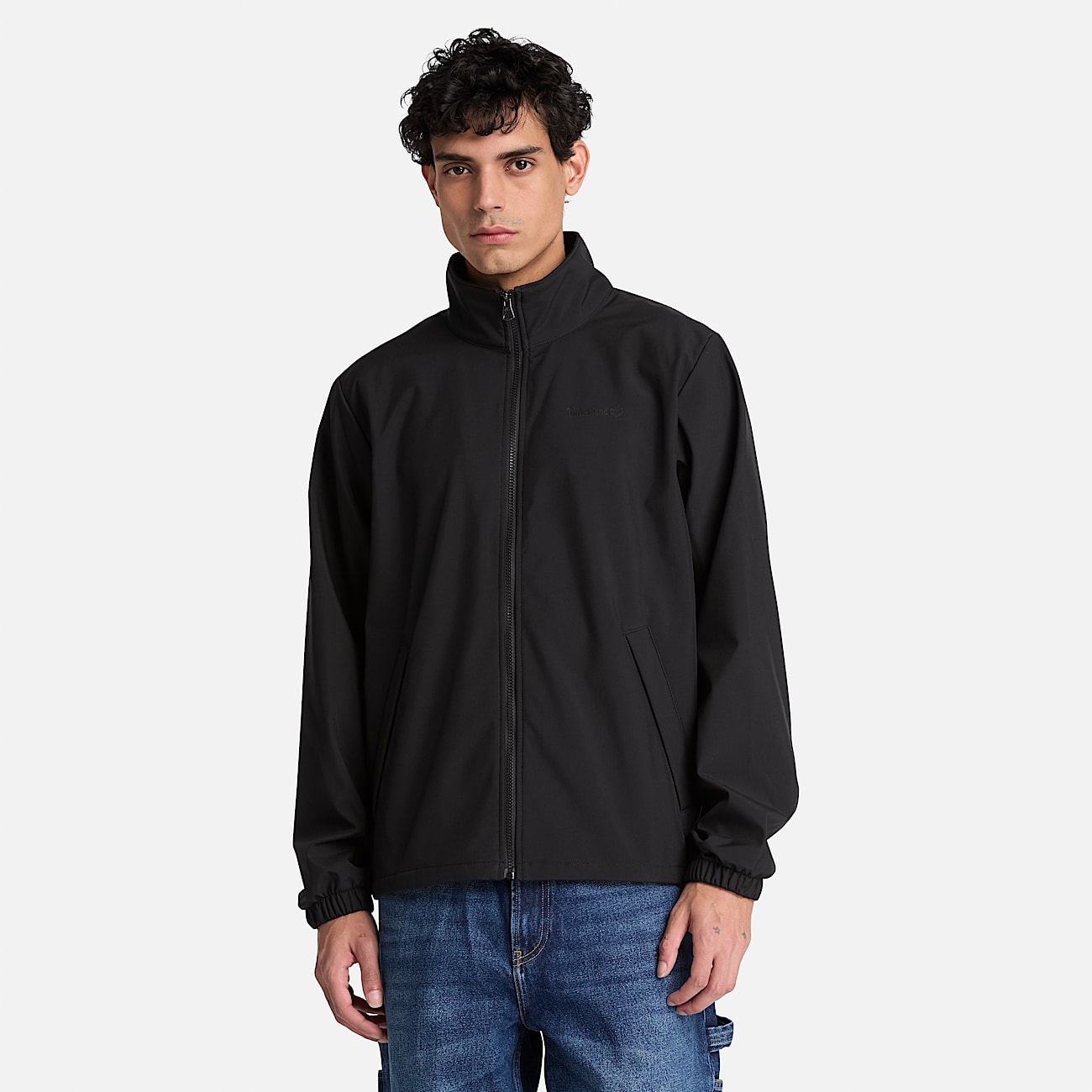 Mens Windproof FullZip Softshell Jacket TBL Black ALT1