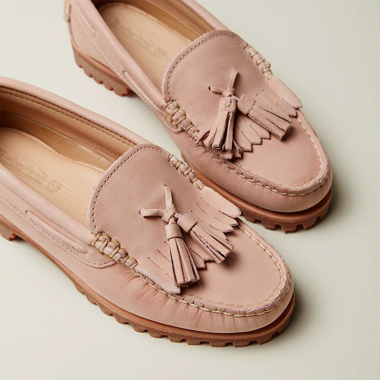 Mocasines Authentic Kiltie de Timberland para Mujer TBL Piel de grano entero rosa claro ALTA