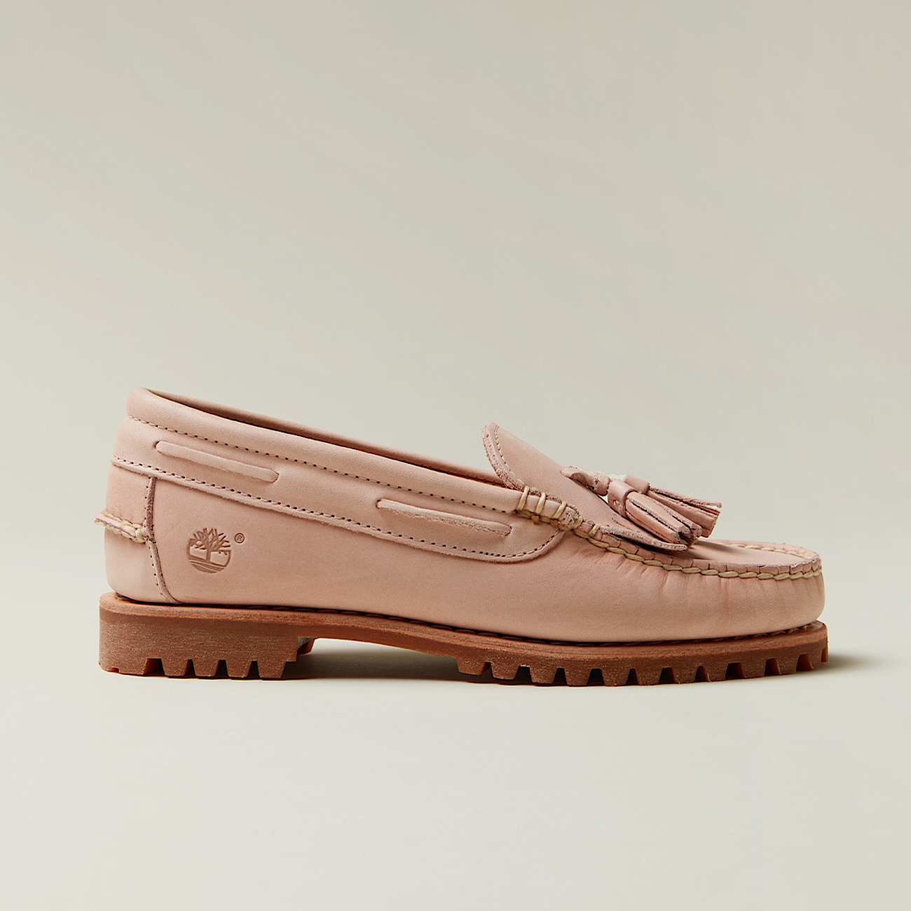 Mocasines Authentic Kiltie de Timberland para Mujer TBL Piel de grano entero rosa claro ALTB