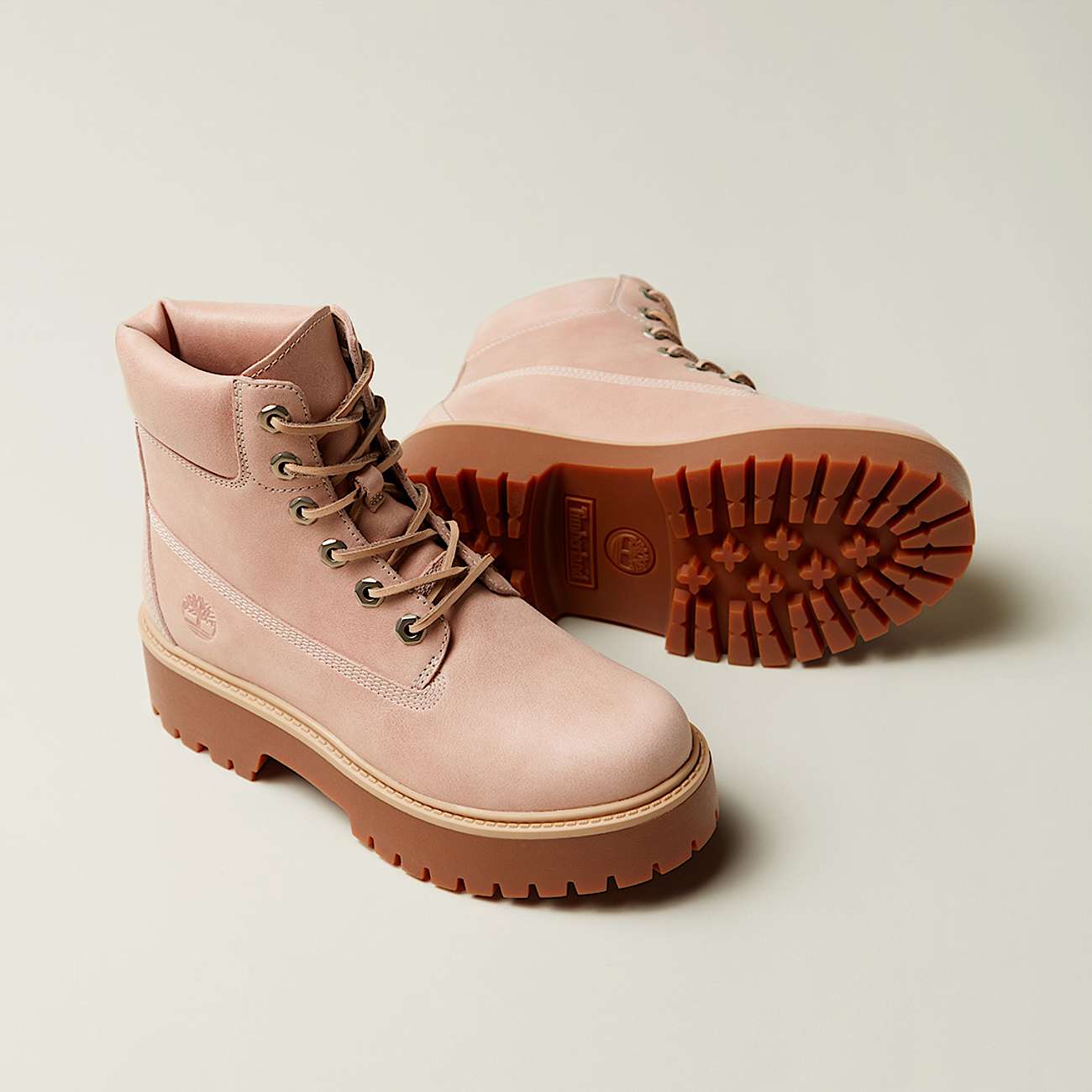 Botas con plataforma Stone Street de 6 pulgadas para Mujer TBL Rosa claro grano completo ALTA