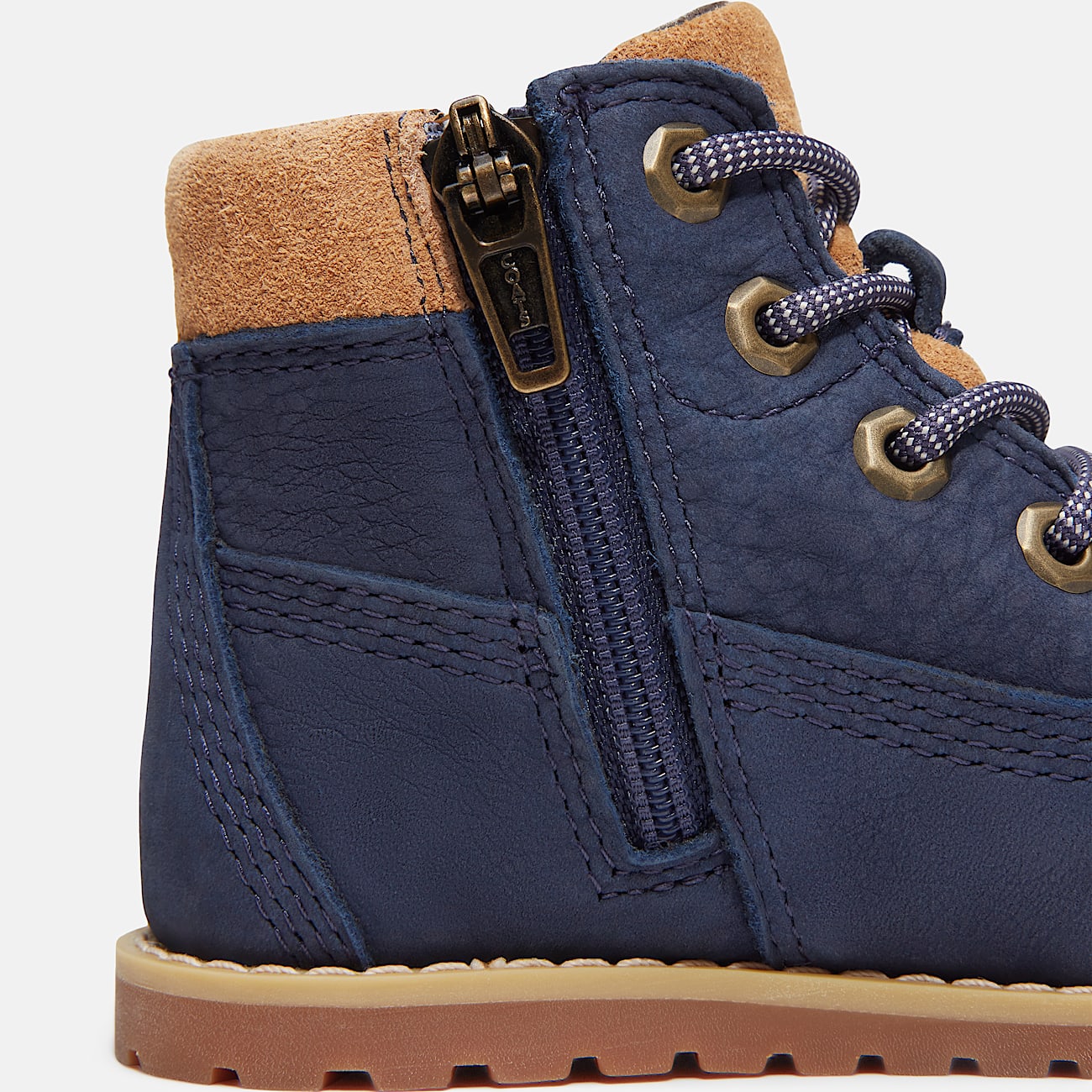 Toddler Pokey Pine SideZip Boot TBL Dark Blue NubuckMedium Brown ALT7